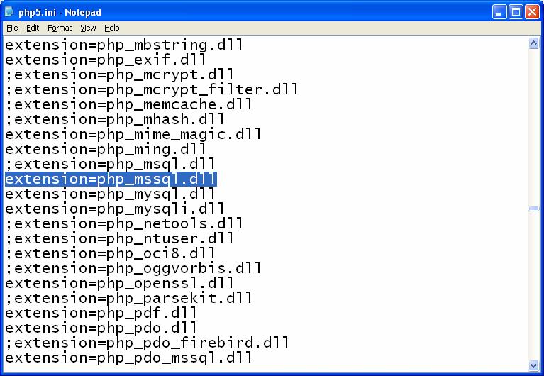 Berikut adalah contoh koneksi.php menggunakan fungsi MSSQL. <?