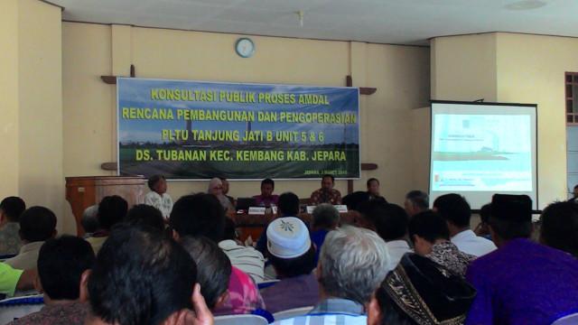 Nelayan di Jepara yang tergabung dalam Forum Nelayan Jepara menolak pembangunan PLTU Jepara unit 5 dan unit 6 pada sidang Komisi AMDAL Skema Kelistrikan PLTU Tanjung Jati B Listrik yang diproduksi