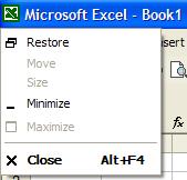 1. Mengatur Window Microsoft Excel Mengatur tampilan jendela aktif agar program