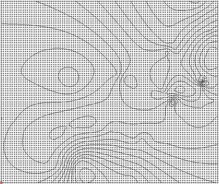 37 Gambar 3.3 Data grid anomali Bouguer Dari data yang telah diperoleh, nilai gayaberat disusun sesuai dengan koordinatnya pada peta anomali Bouguer.