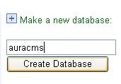 - Buat databases dengan nama auracms lalu klik