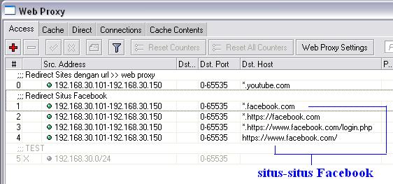 Gambar 11. Tampilan Web Proxy Access Mikrotik e.