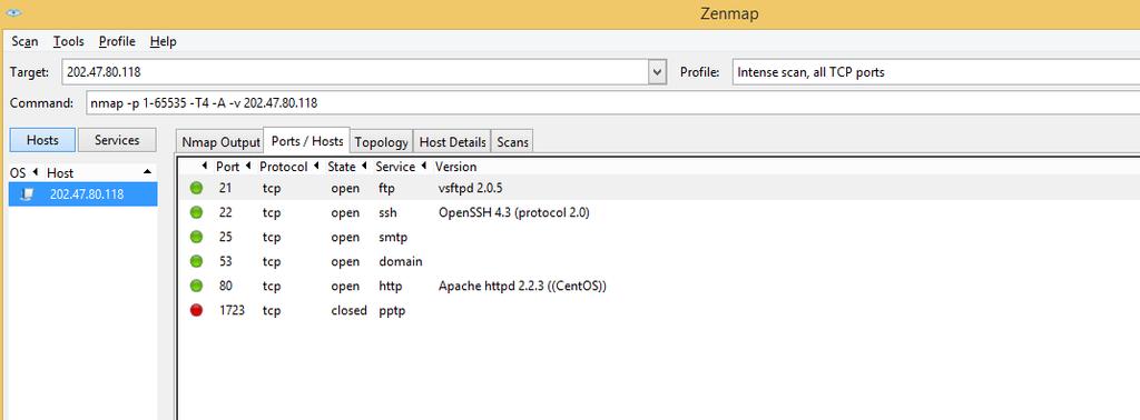 Scanning dan CVE Target: www.kemenperin.go.id IP Address: 202.47.80.118 Tools yang digunakan: 1. Zenmap 2. Nessus 3. Nmapsi4 1.