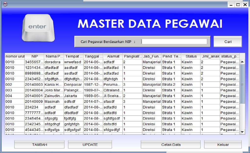 Menu Master Data 1. Admin dapat mengakses seluruh menu yang terdapat pada halaman utama.