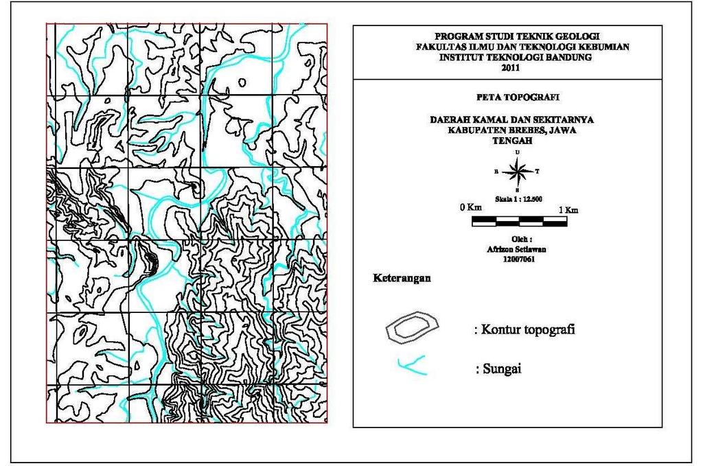 Gambar 4.3. Peta Topografi daerah penelitian. 4.1.3 Tahap Geomorfik Tahap pembentukan morfologi suatu daerah sangat dikontrol oleh struktur dan litologi.
