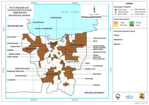 4.2. Prakiraan Potensi Banjir Bulan Agustus 2011 Gambar 27. Peta Prakiraan Potensi Banjir Bulan Agustus 2011 Propinsi DKI Jakarta Gambar 28.