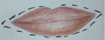 46 bibir dengan alas bedak, bingkai bibir hingga membentuk lebih kecil, gunakan lipstick jenis matte dan tidak glossy.
