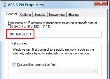 60 8. Pada menu tab General edit IP address atau nama domain dari VPN Server. Gambar 4.
