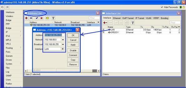 44 7. Setting IP address untuk masing-masing interface Gambar 4.