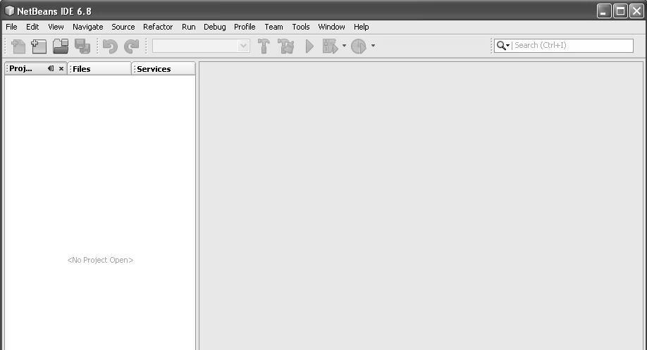 Gambar 5.3 Tampilan utama NetBeans 6.8 4.