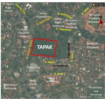 5.1.2 TAPAK TERPILIH Rencana lokasi tapak berada di Jl. Sultan Agung, Kelurahan Wonotingal, kecamatan Candisari.