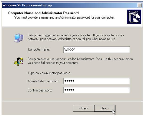 Computer Name and Administrator Password Isi