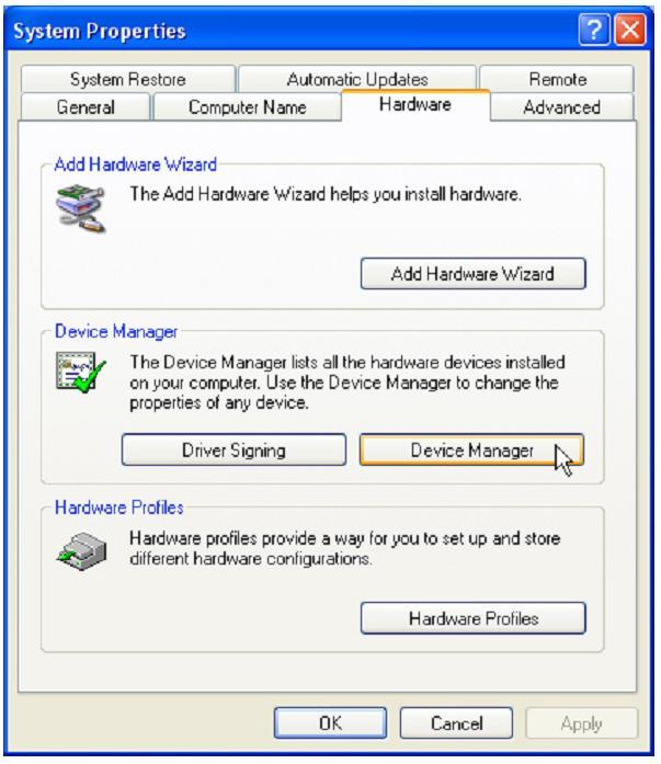Pindah ke Tab Hardware Device Manager. Perhatikan gambar menu Device Manager, adanya tanda? berarti hardware belum terinstall dengan benar.