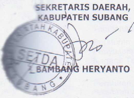 Daerah Kabupaten Subang, dinyatakan dicabut dan tidak berlaku lagi. Pasal 11 Peraturan Daerah ini mulai berlaku pada tanggal diundangkan.