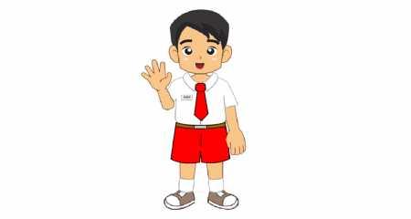 11. Tampilan Keluar Halaman keluar ini menampilkan animasi sederhana, yaitu animasi seorang anak SD yang sedang melambaikan tangannya, sebagai tanda bahwa aplikasi akan segera tertutup.