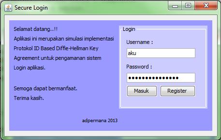 Implementasi Sistem Implementasi sistem pengamanan sistem login menggunakan bahasa pemrograman Java. Penyimpanan akun dalam database menggunakan MySql.