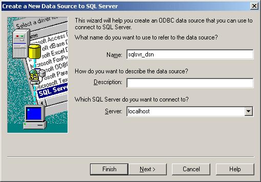 Pilih driver untuk SQL Server yang biasanya terletak pada bagian paling bawah. Kemudian klik tombol Finish.