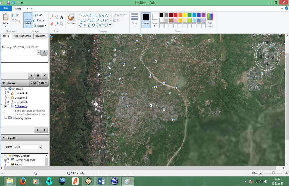 Persiapan Dan Pengolahan Data Dengan Peta A. Peta Google Earth Peta yang dugunakan adalah peta yang mempunyai bentuk BMP Picture.