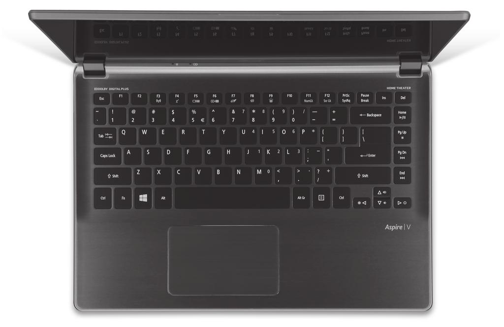 10 - Tur notebook Acer Anda Tampilan keyboard 1 2 3 # Ikon Item Keterangan 1 Indikator daya Indikator baterai 2 Keyboard Menunjukkan status daya komputer. Menunjukkan status baterai.