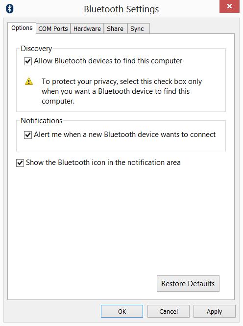 42 - Menggunakan sambungan Bluetooth 3. Kemudian, dari area notifikasi desktop, klik ikon Bluetooth, dan pilih Open Settings (Buka Pengaturan). 4.