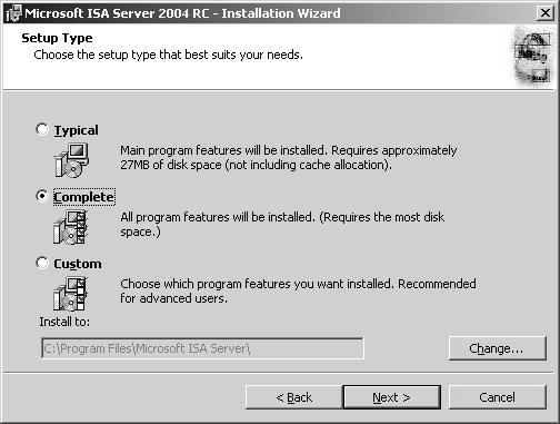 c. Masukkan informasi mengenai perusahaan dan serial number dari Microsoft ISA Server 2004 RC package yang dimiliki. Gambar 4.