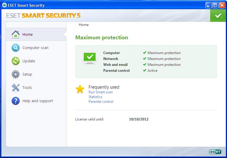 AntiVirus Yang Digunakan Eset Smart Security 5 adalah security suite dengan proteksi komprehensif yang menggabungkan sistem proteksi