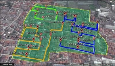 4 Perancangan Letak ODC dan ODP pada Google Earth Pada