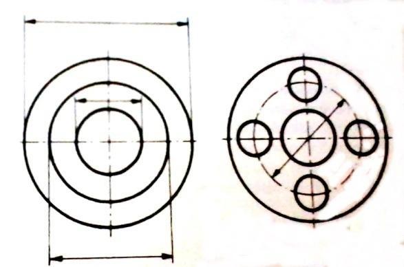 Gambar 26. Penempatan ukuran pada lingkaran yang konsentris (Sumber: Sirod dan Parjono, 1983:34) Gambar 27.