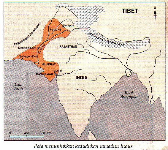 Buku Teks m.s. 23 27 3. Peta berikut menunjukkan lokasi Tamadun Indus yang terbentuk pada tahun 2500 S.M.