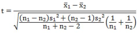 53 Jika n 1 n 2, varians homogen (σ₁² = σ₂²) dapat digunakan uji t dengan polled varians, rumusnya sebagai berikut: (Sugiyono,2008 :138) Tujuan dari uji ini adalah untuk membandingkan (membedakan)