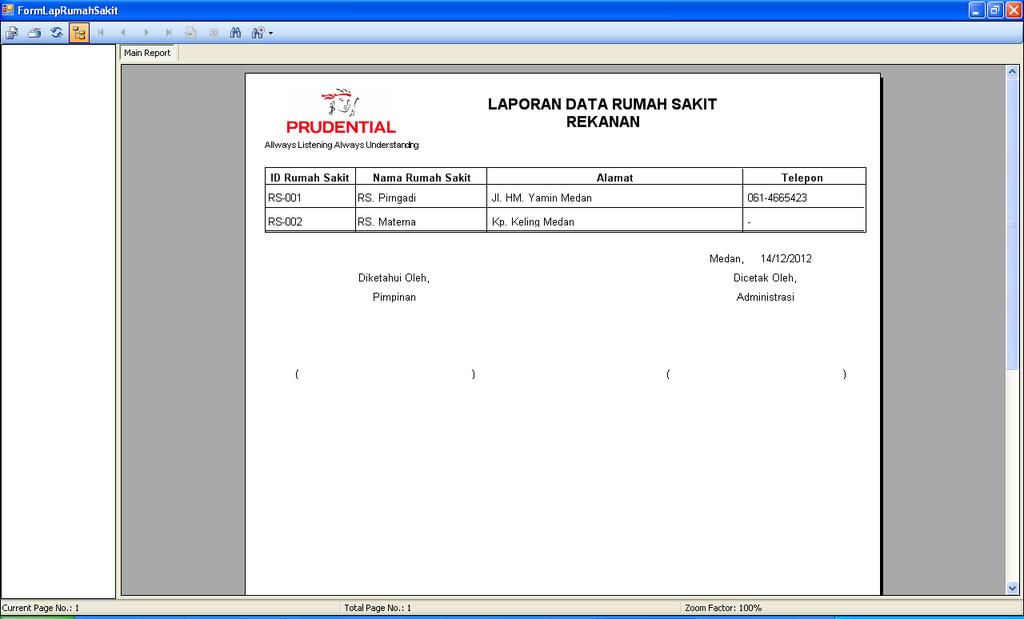 91 3. Tampilan Laporan Rumah Sakit Rekanan Tampilan laporan rumah sakit rekanan berfungsi untuk menampilkan laporan rumah sakit rekanan.
