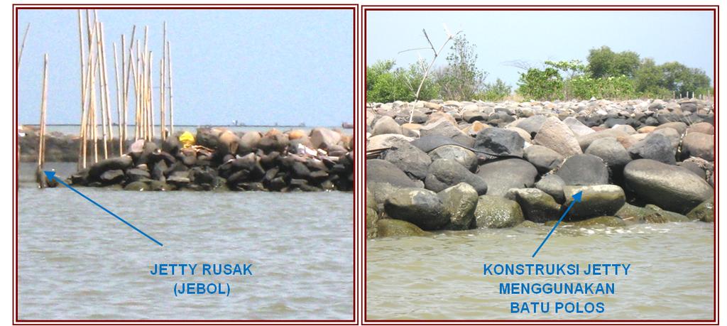 Pada Gambar 1.9 terlihat bahwa terjadi kerusakan pada jetty Sungai Tenggang sehingga muara sungai yang dulunya mengarah ke utara kini menjadi mengarah ke timur.