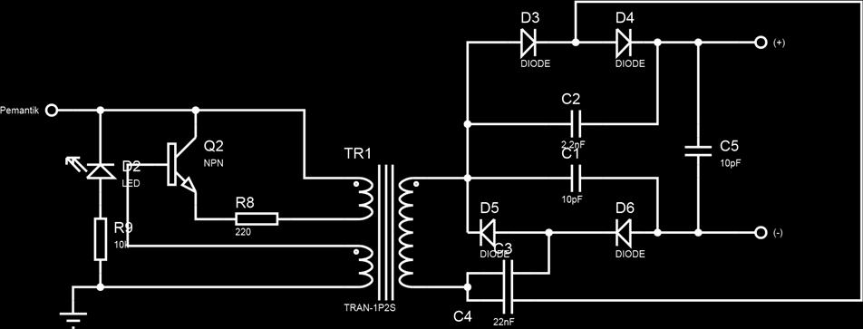 Dengan memodifikasi rangkaian ini agar bisa dikendalikan oleh mikrokontroler, maka ditambahkan rangkaian saklar berupa relay, yang selanjutnya digerakan oleh tegangan