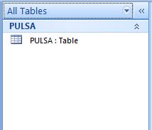 data), klik kanan KODE PULSA pilih Primary Key. 4) Lalu close tabelnya, simpan (yes), dan beri nama PULSA.