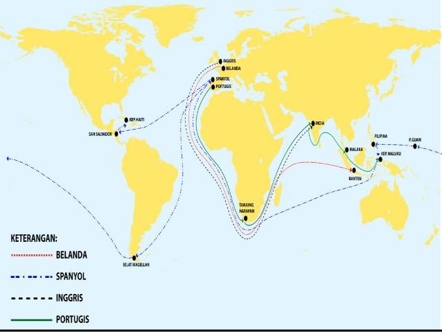 Rute Penjelajahan Samudera Bangsa Eropa PETA PENJELAJAHAN SAMUDRA 1.