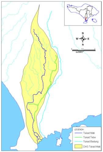 3 Ditinjau dari sistem sungainya, Tukad Mati termasuk dalam Sub Wilayah Sungai 03.01.01 yang memiliki panjang sungai utama 18,52 km, kemiringan dasar sungai rerata 0.