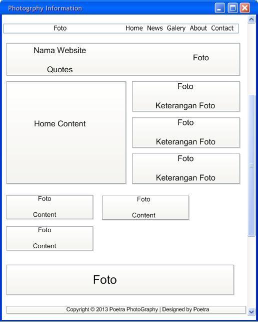 Form Home ini berisi tentang garis besar dari website