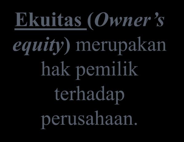Ekuitas (Owner s equity) merupakan hak