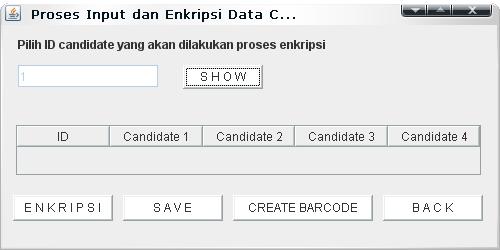 57 3.3.3.2 Implementasi Antarmuka Proses Create Enkripsi Gambar 3.37 Form Proses Create Enkripsi adalah tampilan form untuk proses create enkripsi.