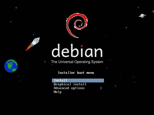 Setelah itu booting pada CD/DVD Debian 6, pada