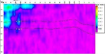 Gambar 10. Hasil S-Transform dengan frekuensi 45 Hz pada Inline 1148. Sumur LMG02 Pada data mud logging LMG02 (Gambar 11.