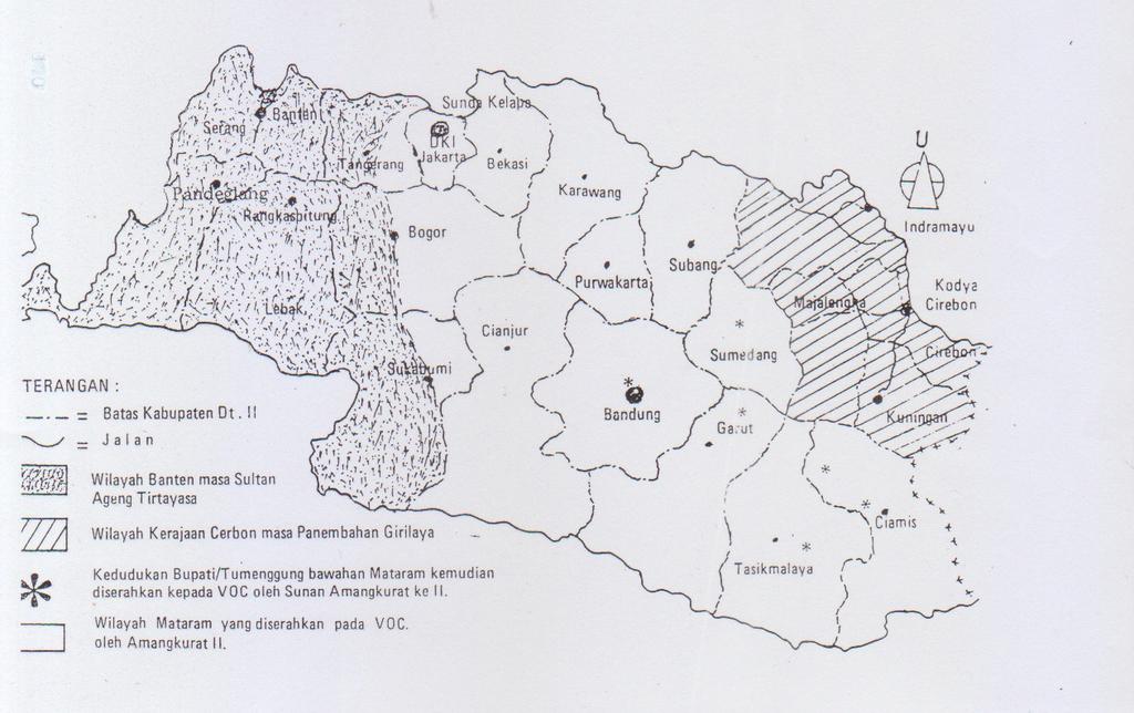 94 Lampiran 3 Peta Wilayah Kesultanan Cirebon pada Masa Pemerintahan Panembahan Ratu II Peta Wilayah Kesultanan Cirebon pada Masa Pemerintahan