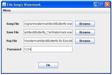 118 Setelah Key File ditentukan, maka user harus menentukan kata kunci (password) yang dimana password ini yang akan menjadi key pada proses enkripsi menggunakan algoritma Rijndael berupa kombinasi