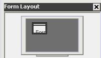 5. Windows Form Layout, yaitu windows yang menampilkan letak dari form (posisi form ) pada layar monitor pada saat program dijalankan. Gambar 2.5 Windows Form Layout 6.
