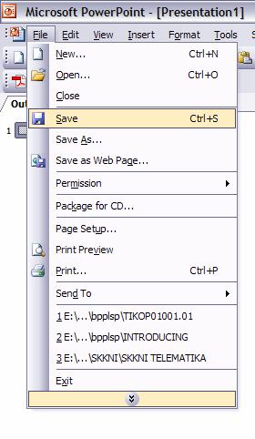 Selanjutnya akan tampak seperti gambar kanan atas, penyimpanan dapat dilakukan dengan memberikan nama file pada combo box file name.