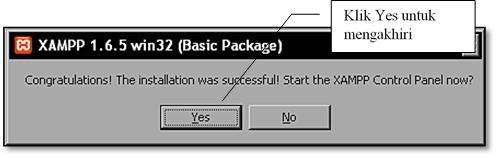 Pilih sesuai dengan kebutuhan Klik Install setelah memilih Gambar 6.3 Form Pilihan Instalasi XAMPP 7.