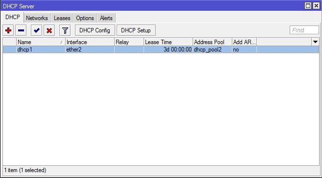 mendapatkan IP Address maka kita tambahkan setting DHCP Server pada menu