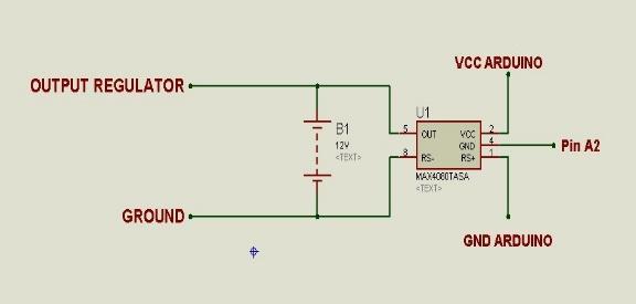 Tegangan yang mengalir pada pin 13 akan digunakan sebagai tegangan input pada basis transistor.