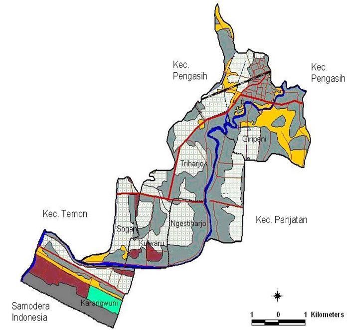 7 1. Luas Wilayah Peta wilayah Puskesmas Wates sebagai berikut. Gambar 1.