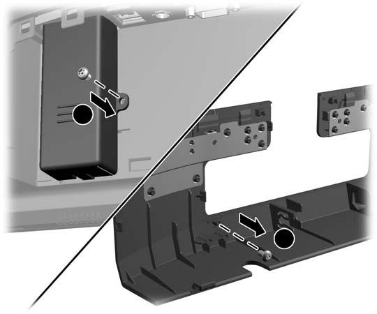 Jika Anda ingin mengamankan port USB, lepaskan sekrup pengaman dari bagian dalam panel I/ O belakang dan pasangkan sekrup pada lubang sekrup di sisi penutup